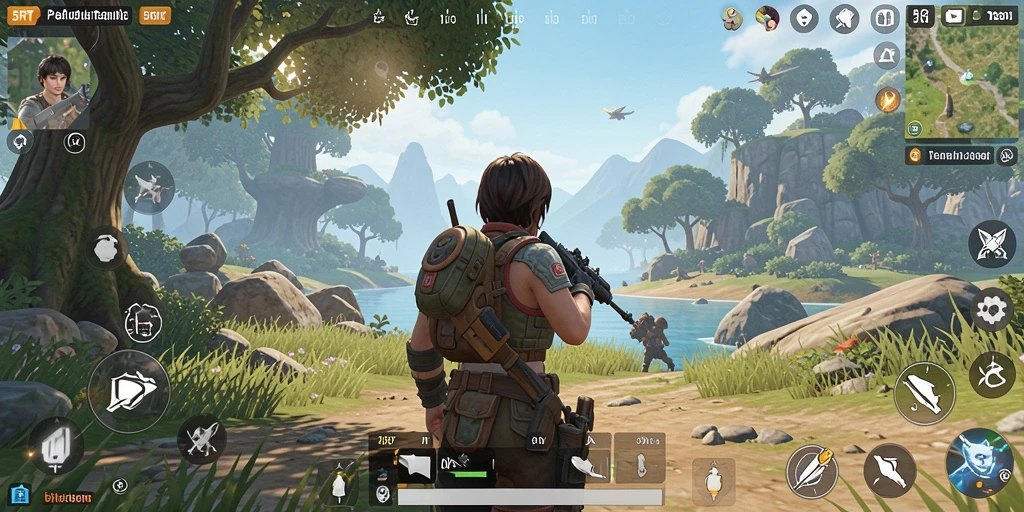 Tampilan gameplay yang imersif dan luas dalam 5RT.