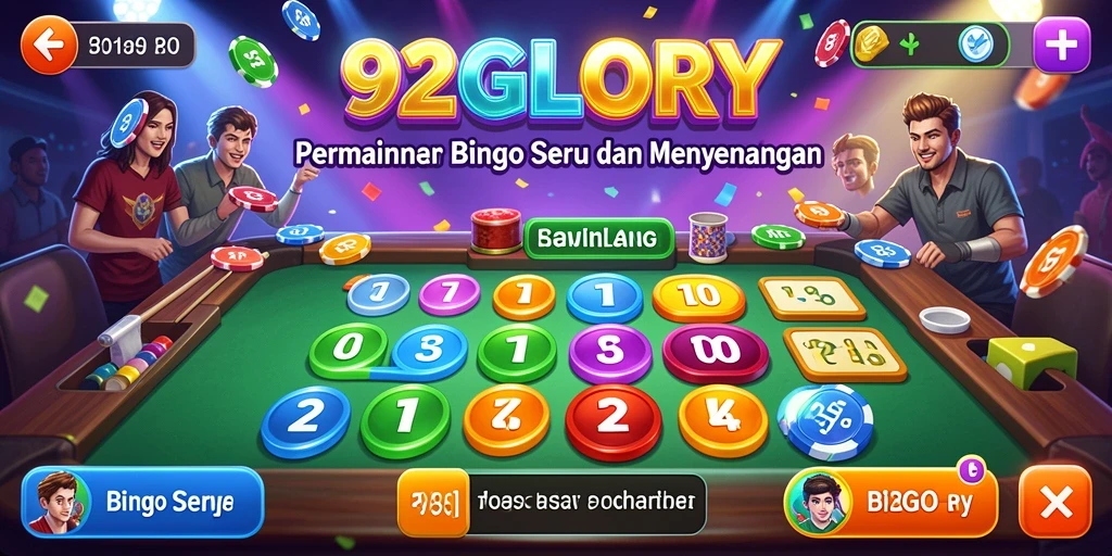 Tampilan gameplay Bingo yang seru dan interaktif di 92GLORY.