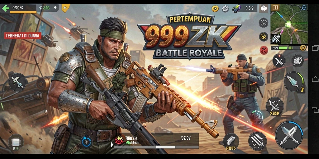 Screenshot gameplay 999ZK yang menunjukkan aksi pertempuran seru.