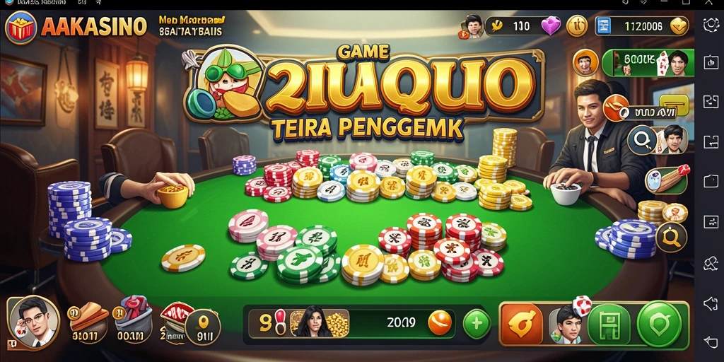 Tampilan gameplay menarik AAKASINO saat bermain QiuQiu.