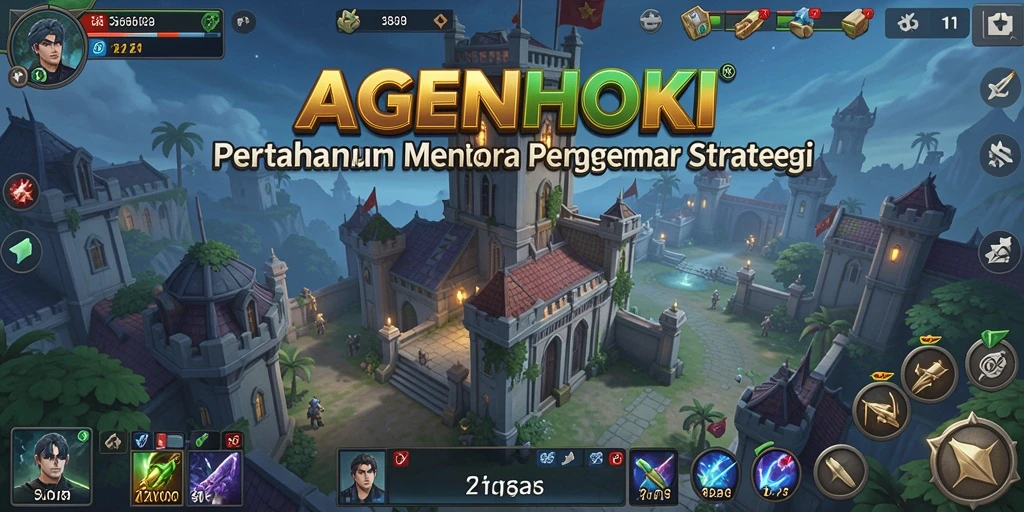 Tangkapan layar AGENHOKI memperlihatkan aksi menara bertahan yang dinamis dalam menghadapi musuh.