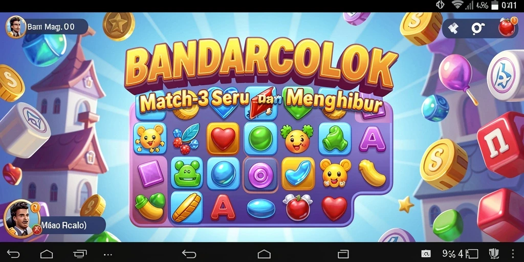 Tampilan gameplay menarik dari BANDARCOLOK dengan aksi Match-3.