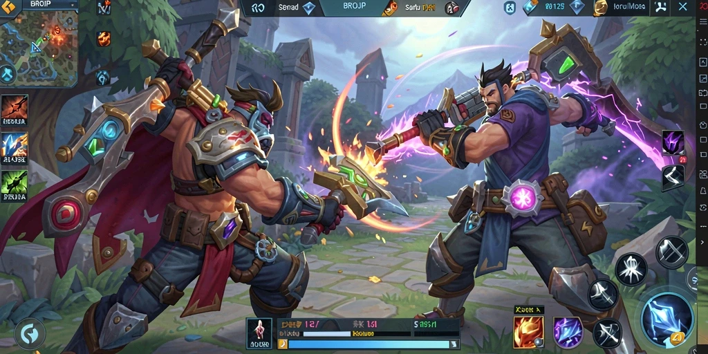 Tampilan menarik dari gameplay seru BROJP di arena MOBA.