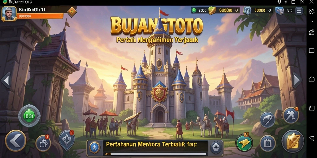 Tampilan gameplay menegangkan di BUJANGTOTO saat mempertahankan kerajaan.