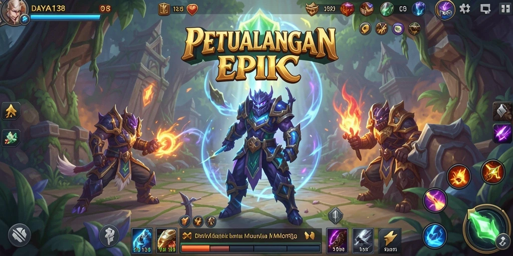 Tangkapan layar gameplay <strong>DAYA138</strong> menunjukkan aksi pertempuran yang mendebarkan.