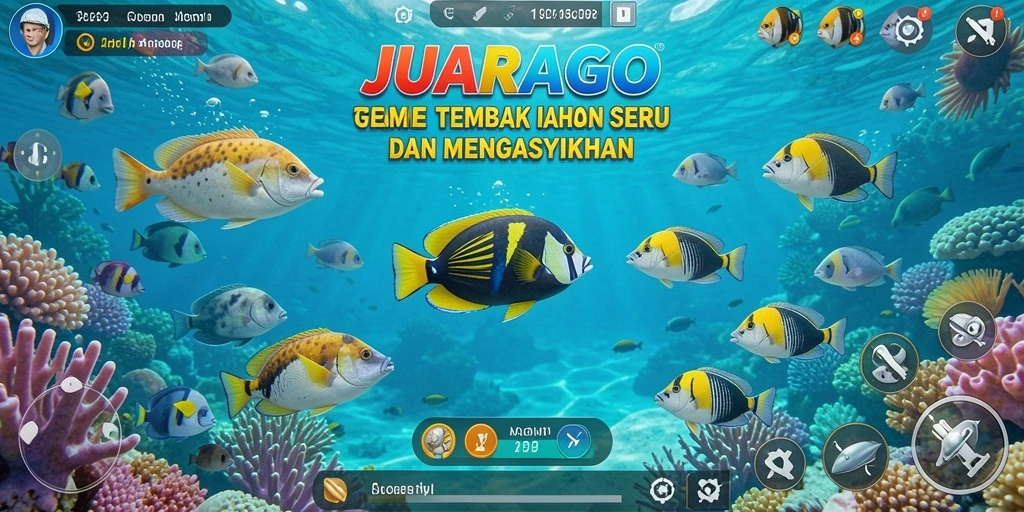 Tangkapan layar permainan JUARAGO menunjukkan aksi menangkap ikan yang mendebarkan.