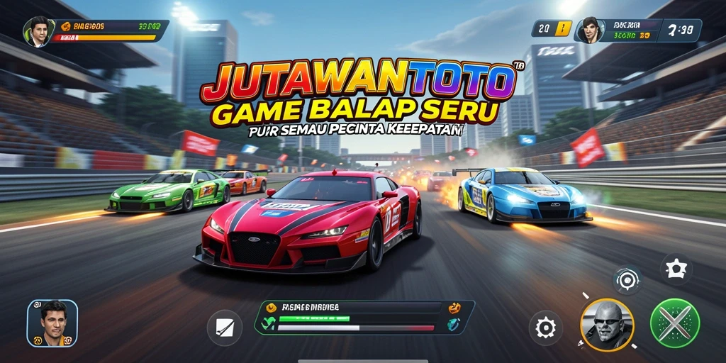 Screenshot gameplay menampilkan aksi balap seru di JUTAWANTOTO.