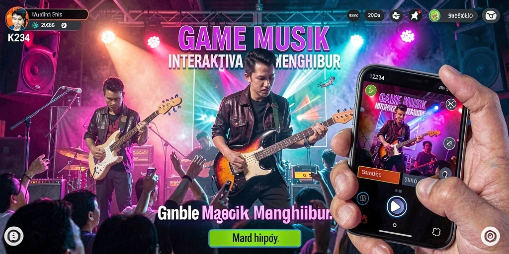 Screenshot gameplay K234 menampilkan pemain sedang menikmati permainan musik yang interaktif.