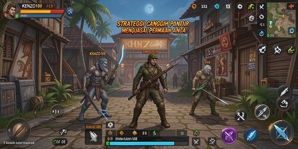 Tampilan gameplay strategi KENZO188 yang menegangkan dan menarik.