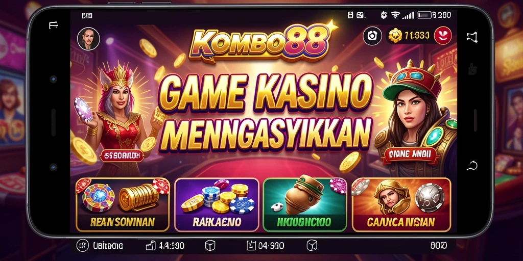 Screenshot utama KOMBO88 menampilkan gameplay seru dalam kasino.