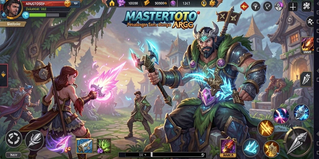 Screenshot yang menampilkan aksi pertarungan dalam MASTERTOTO.