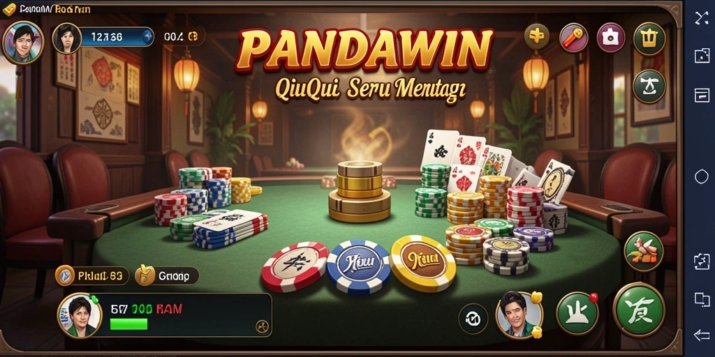 Tampilan menarik dari gameplay QiuQiu di PANDAWIN.