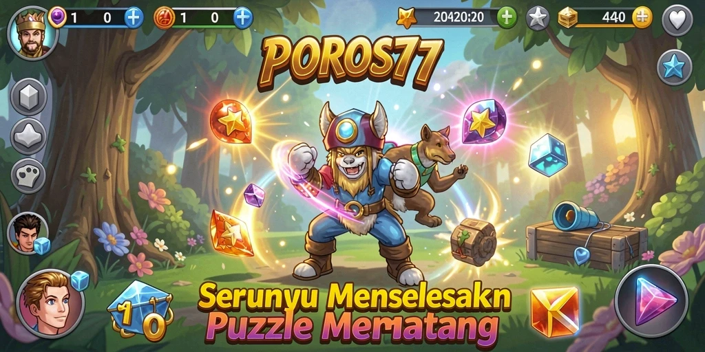 Screenshot utama PEROS77 menunjukkan gameplay puzzle yang seru dan menantang.