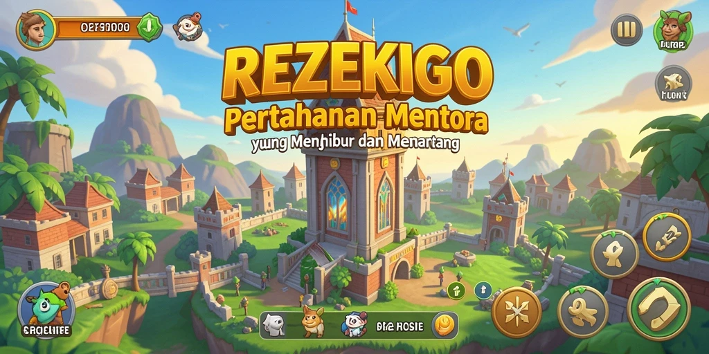 Tampilan gameplay seru dari REZEKIGO Tower Defense.