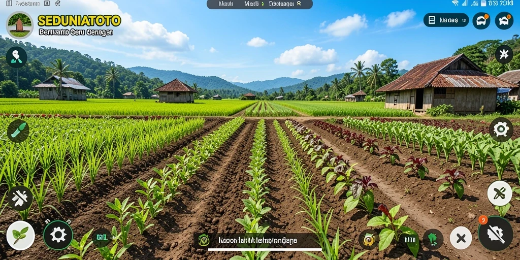 Screenshot gameplay SEDUNIATOTO menampilkan keseruan bertani.