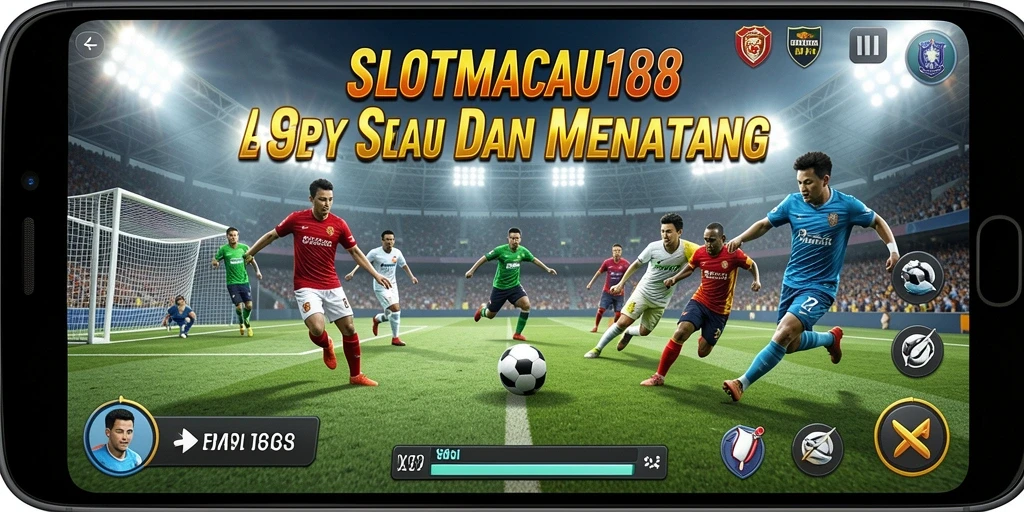 Tampilan gameplay SLOTMACAU188 yang menegangkan di lapangan sepak bola.