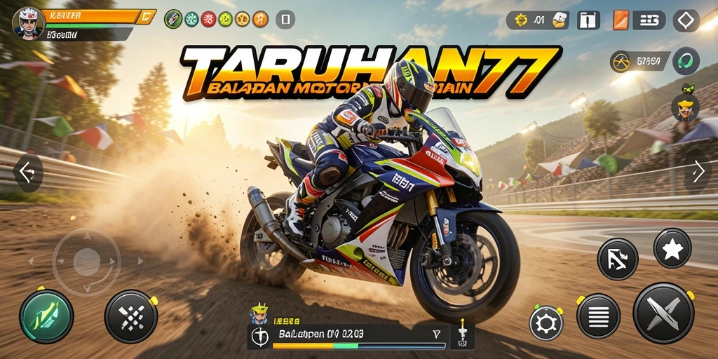 Screenshot TARUHAN77 menunjukkan balapan motor yang seru dan mendebarkan.