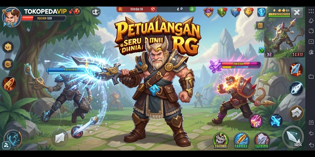 Tampilan gameplay seru dari TOKOPEDIAVIP dalam dunia RPG.