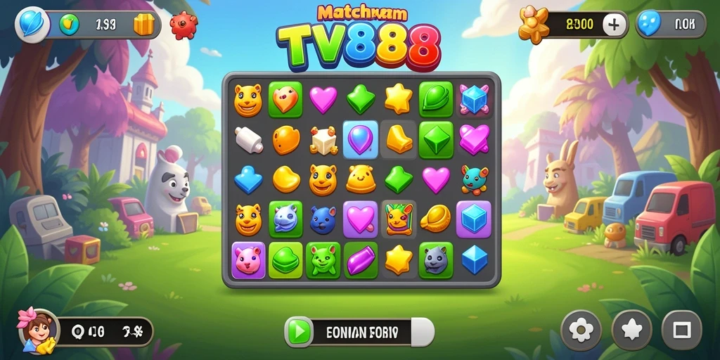 Tampilan gameplay TV888 yang seru dan penuh warna.