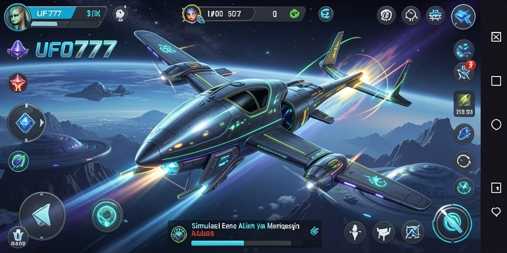 Tampilan gameplay UFO777 yang menampilkan penerbangan alien yang seru.