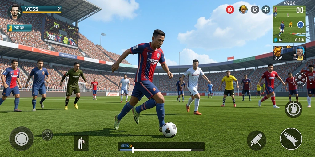 Tampilan gameplay VC55 yang memikat dan penuh aksi olahraga.